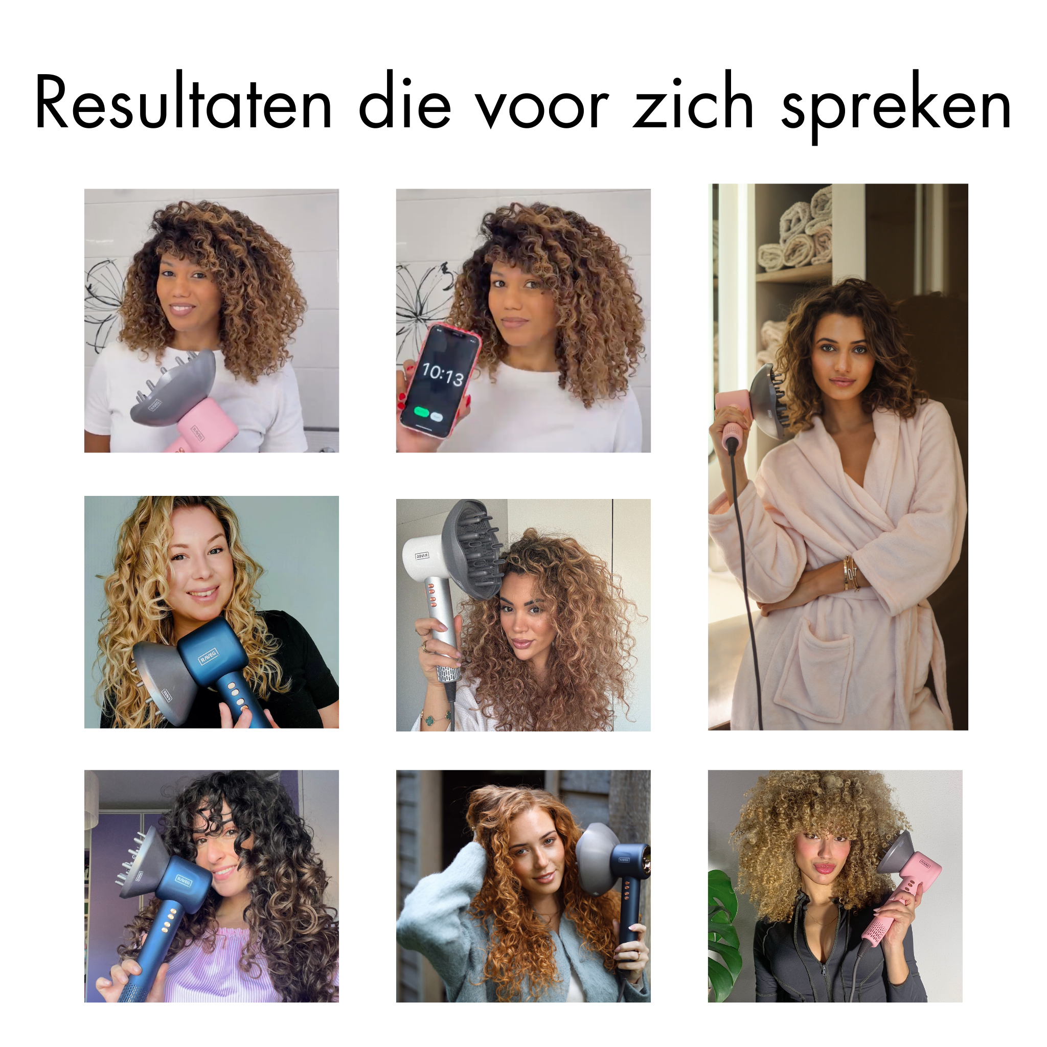 RAVEG Rose Gold haardroger – Droog je haar in record-tijd met een gratis XXL Diffuser