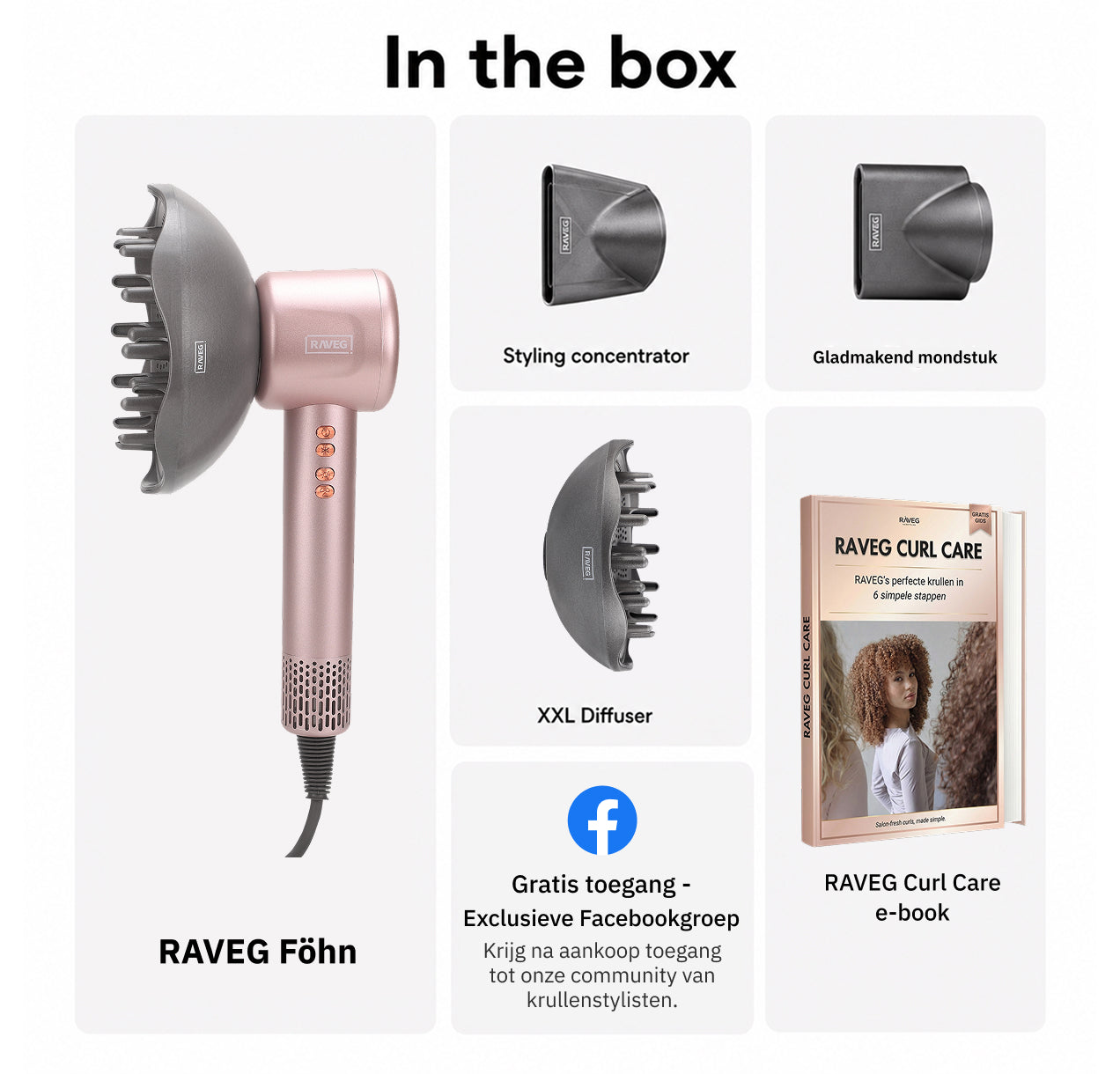 RAVEG Rose Gold haardroger – Droog je haar in record-tijd met een gratis XXL Diffuser(Test)