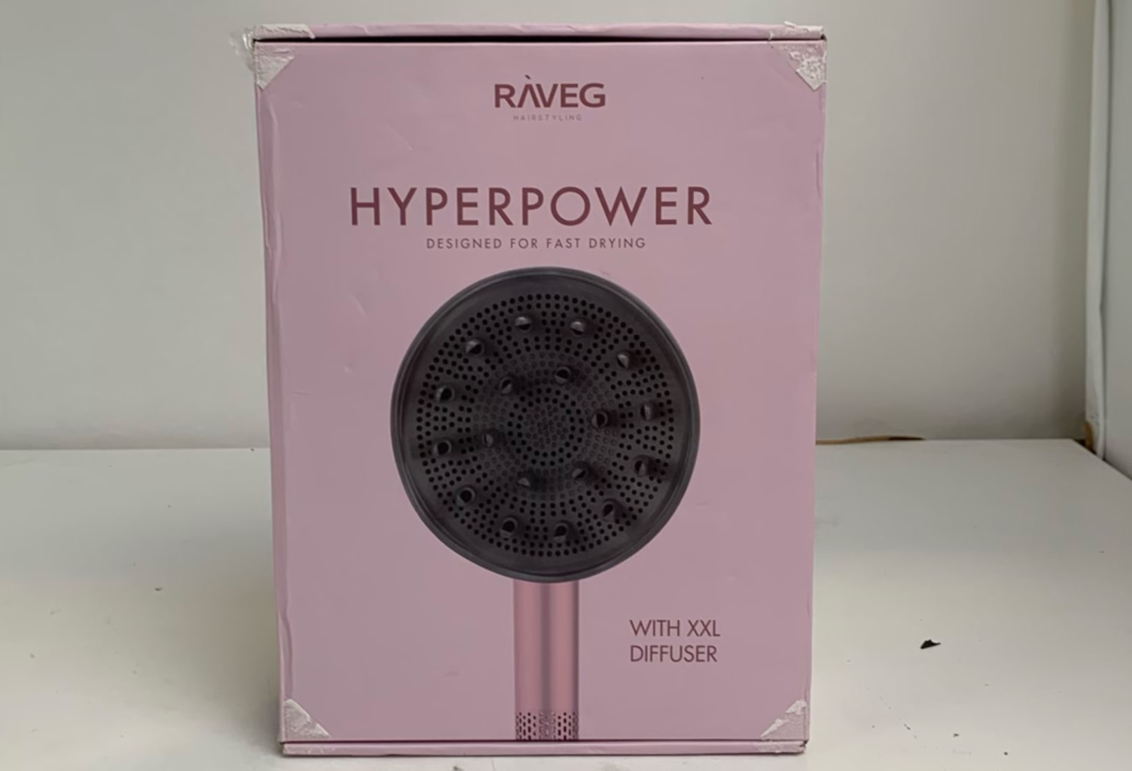 RAVEG Pink haardroger – Droog je haar in record-tijd met een gratis XXL Diffuser - Als nieuw