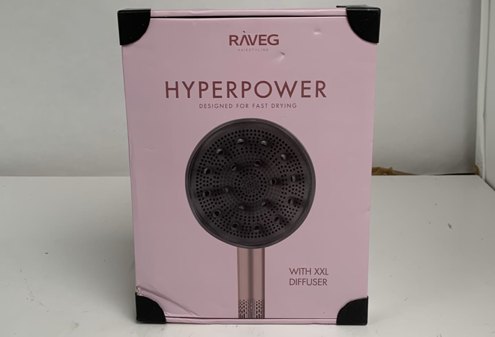 RAVEG Rose Gold haardroger – Droog je haar in record-tijd met een gratis XXL Diffuser - Als nieuw