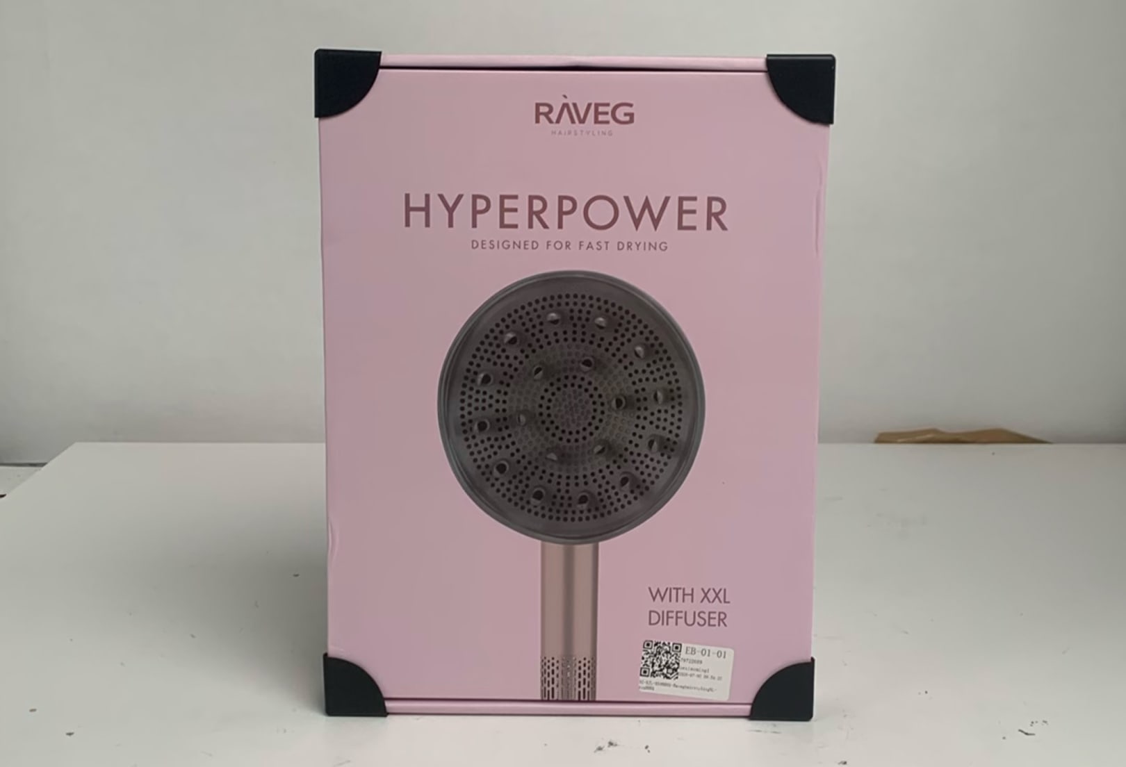 RAVEG Rose Gold haardroger – Droog je haar in record-tijd met een gratis XXL Diffuser - Nieuw