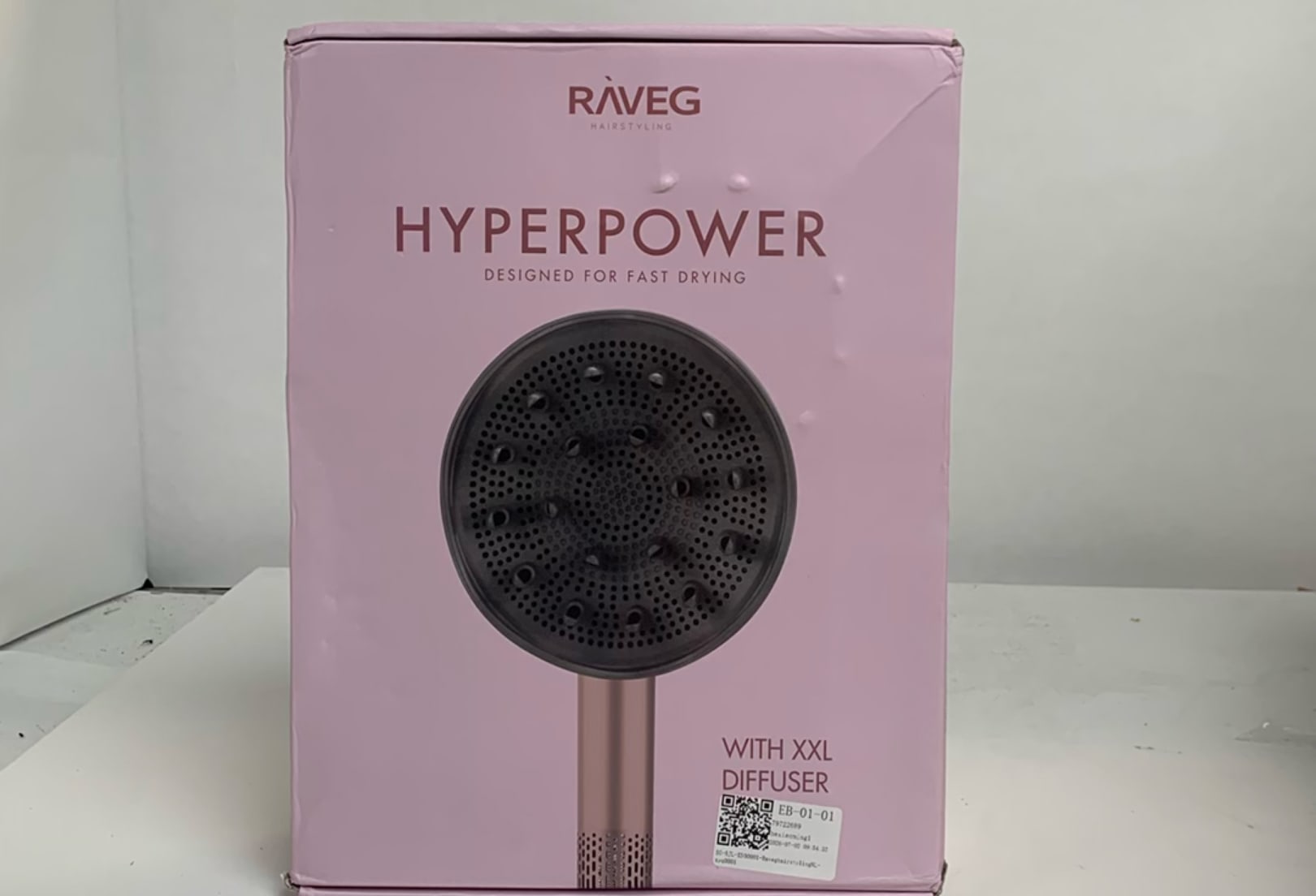 RAVEG Rose Gold haardroger – Droog je haar in record-tijd met een gratis XXL Diffuser - Nieuw