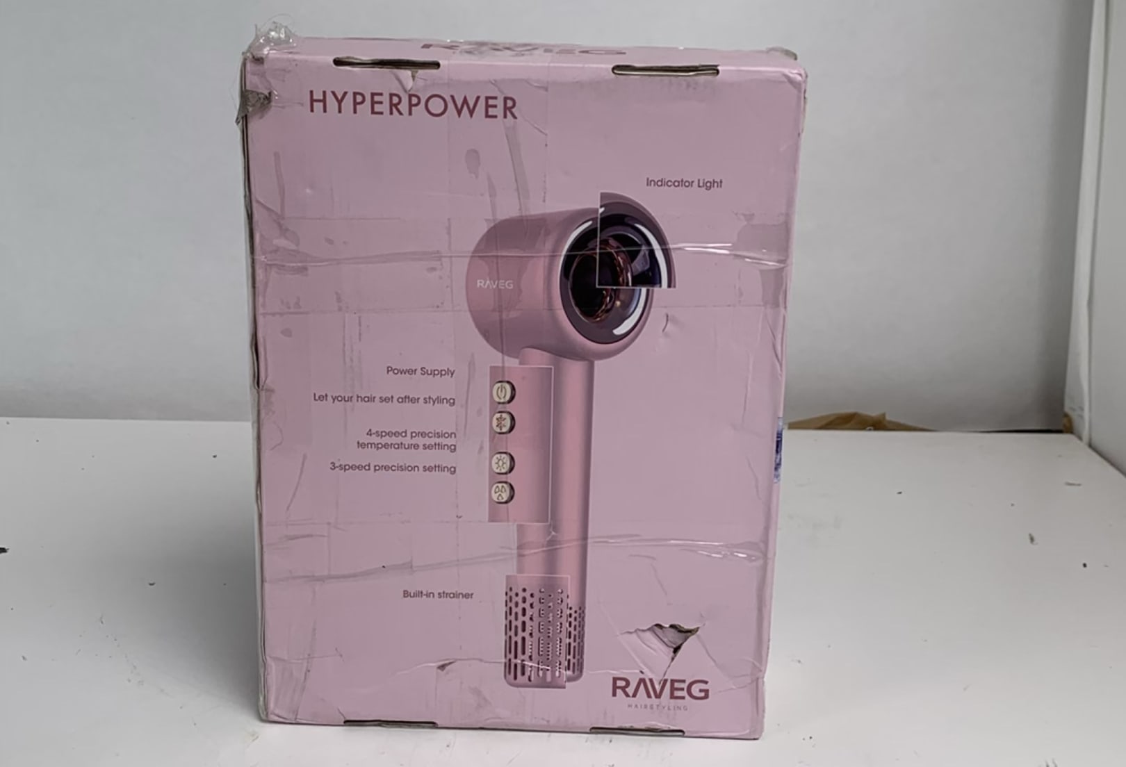 RAVEG Pink – LENTE-UITVERKOOP EXCLUSIVE: Creëer salonwaardige krullen met een gratis XXL Diffuser bij je haardroger - Als nieuw
