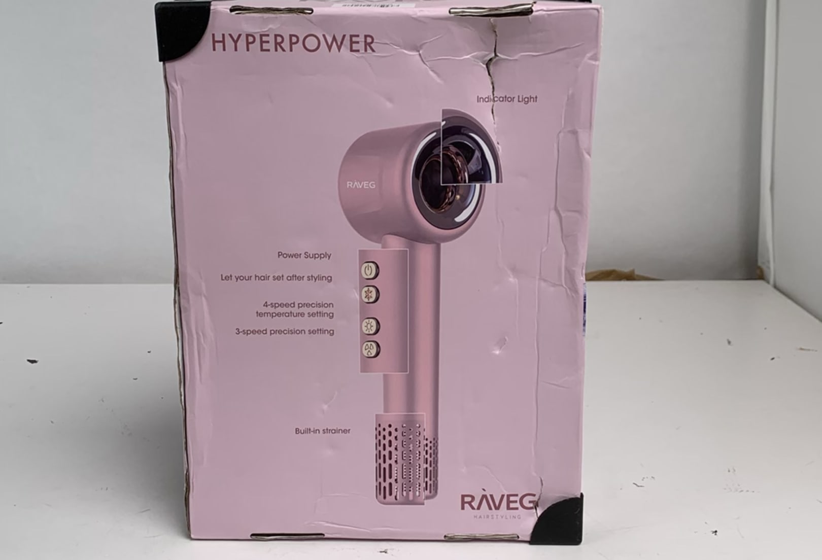 RAVEG Pink – LENTE-UITVERKOOP EXCLUSIVE: Creëer salonwaardige krullen met een gratis XXL Diffuser bij je haardroger - Als nieuw