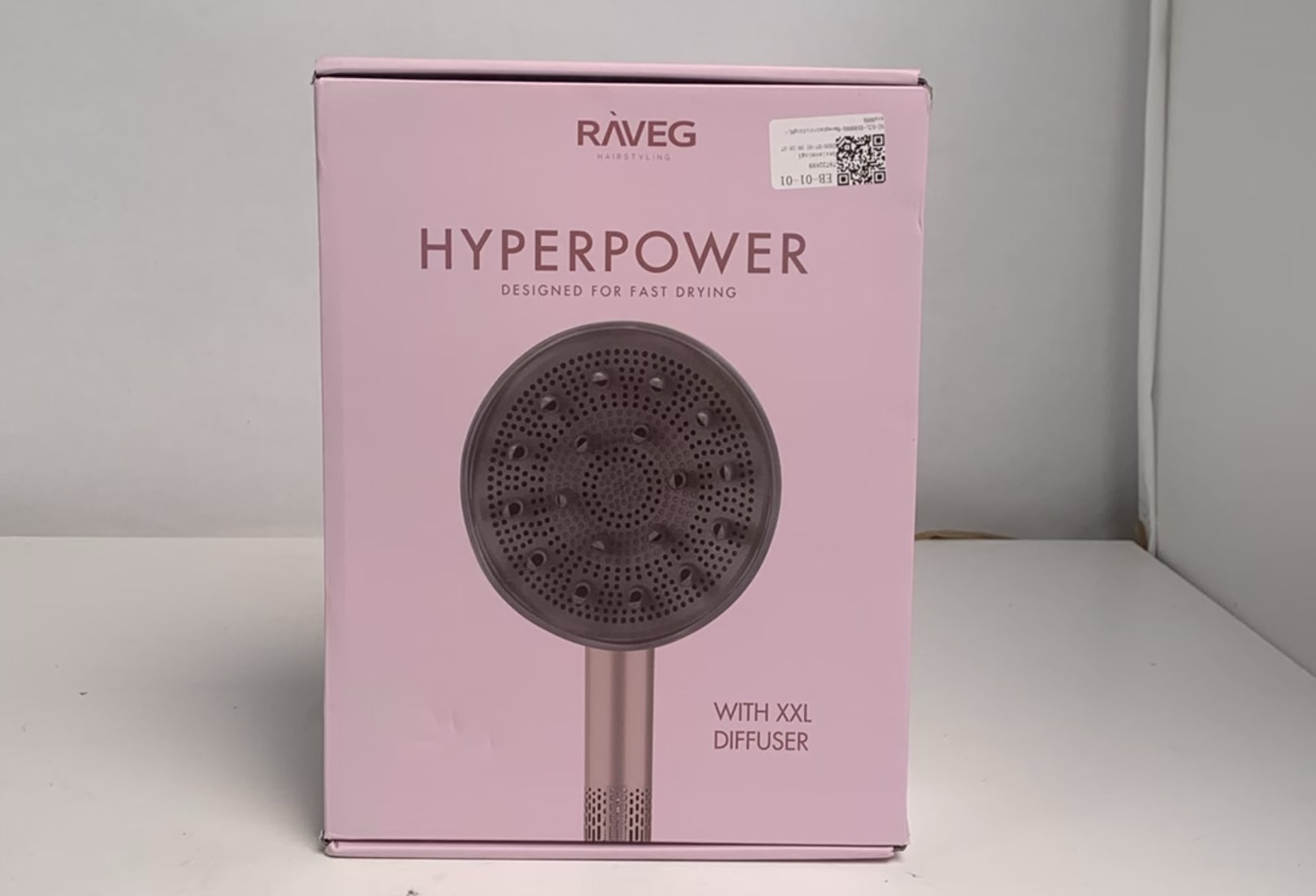 RAVEG Rose Gold haardroger – Droog je haar in record-tijd met een gratis XXL Diffuser - Als nieuw