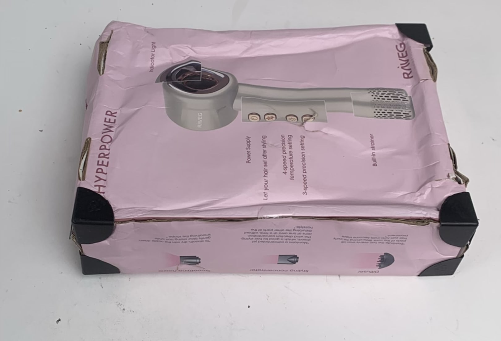 RAVEG Gold – LENTE-UITVERKOOP EXCLUSIVE: Creëer salonwaardige krullen met een gratis XXL Diffuser bij je haardroger - Als nieuw