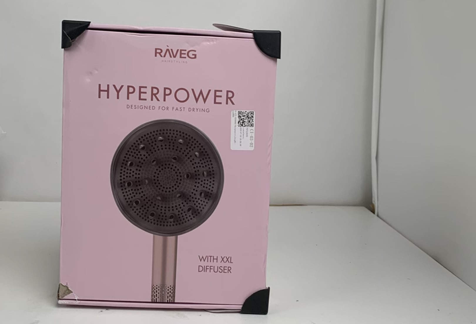 RAVEG Rose Gold haardroger – Droog je haar in record-tijd met een gratis XXL Diffuser - Als nieuw