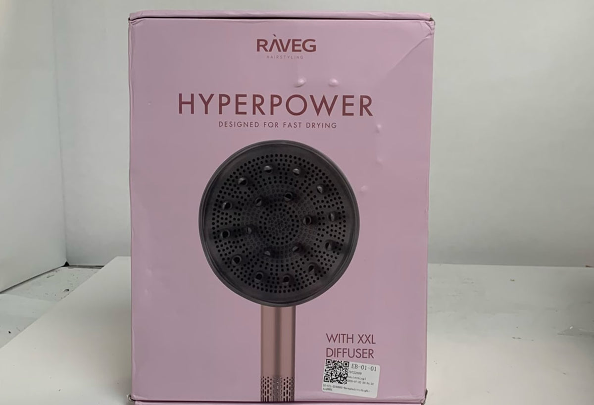 RAVEG Rose Gold haardroger – Droog je haar in record-tijd met een gratis XXL Diffuser - Als nieuw